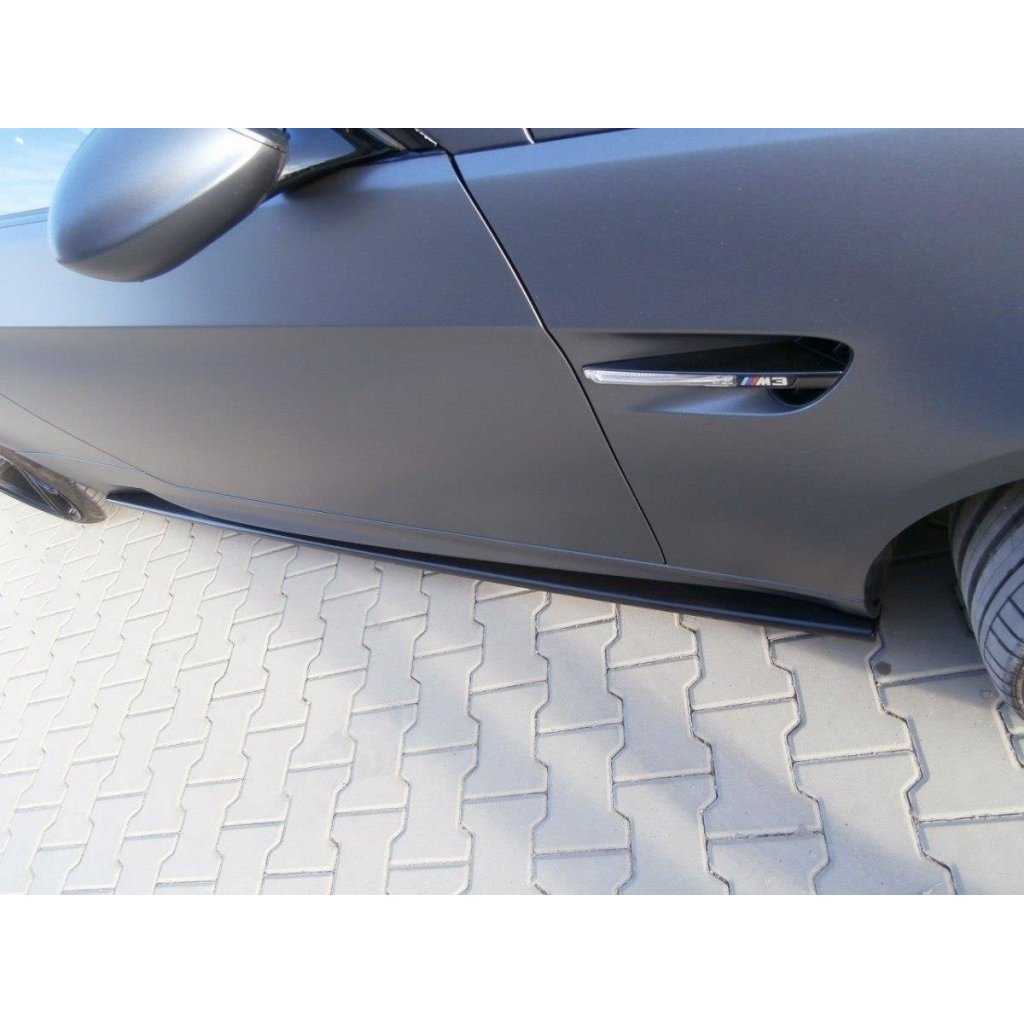 Maxton Design difuzory pod boční prahy pro BMW M3 E92, černý lesklý plast ABS