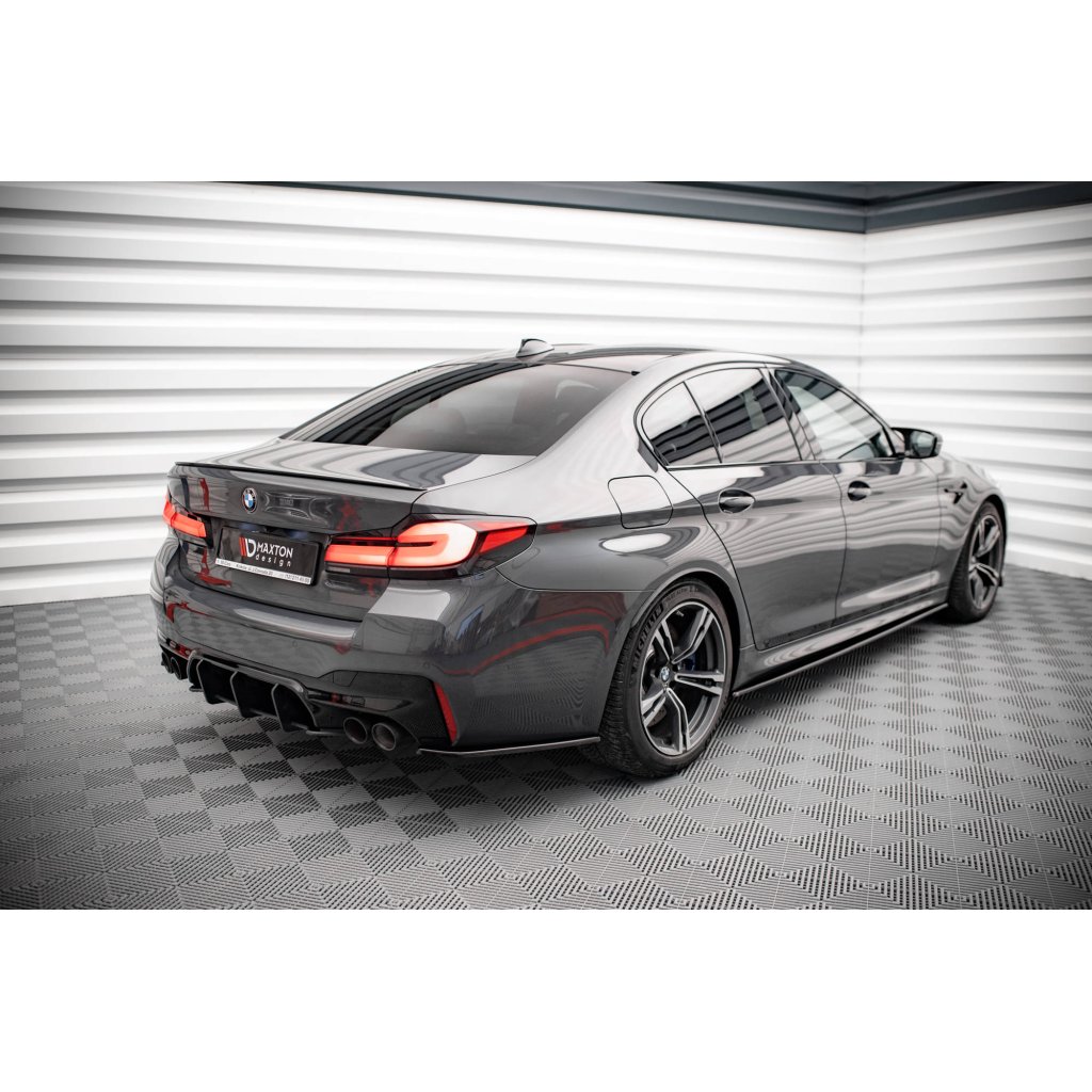Maxton Design difuzory pod boční prahy pro BMW M5 F90, F90 Facelift, černý lesklý plast ABS