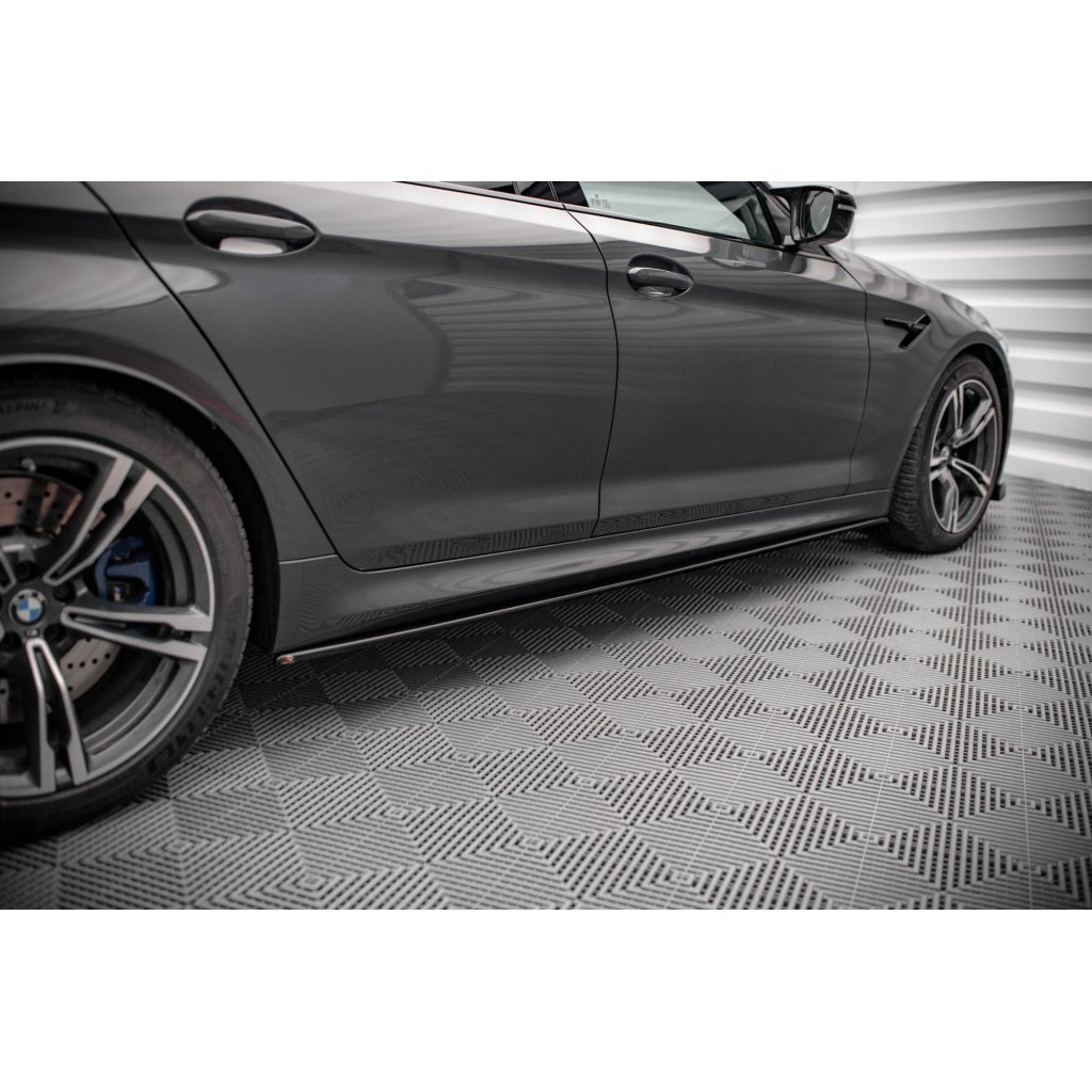 Maxton Design difuzory pod boční prahy pro BMW M5 F90, F90 Facelift, černý lesklý plast ABS
