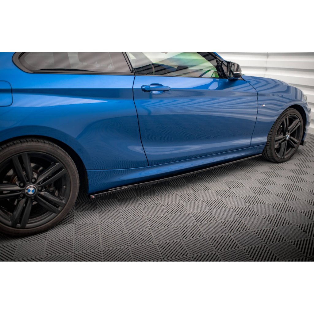 Maxton Design difuzory pod boční prahy pro BMW řada 2 F22, černý lesklý plast ABS, M-pack