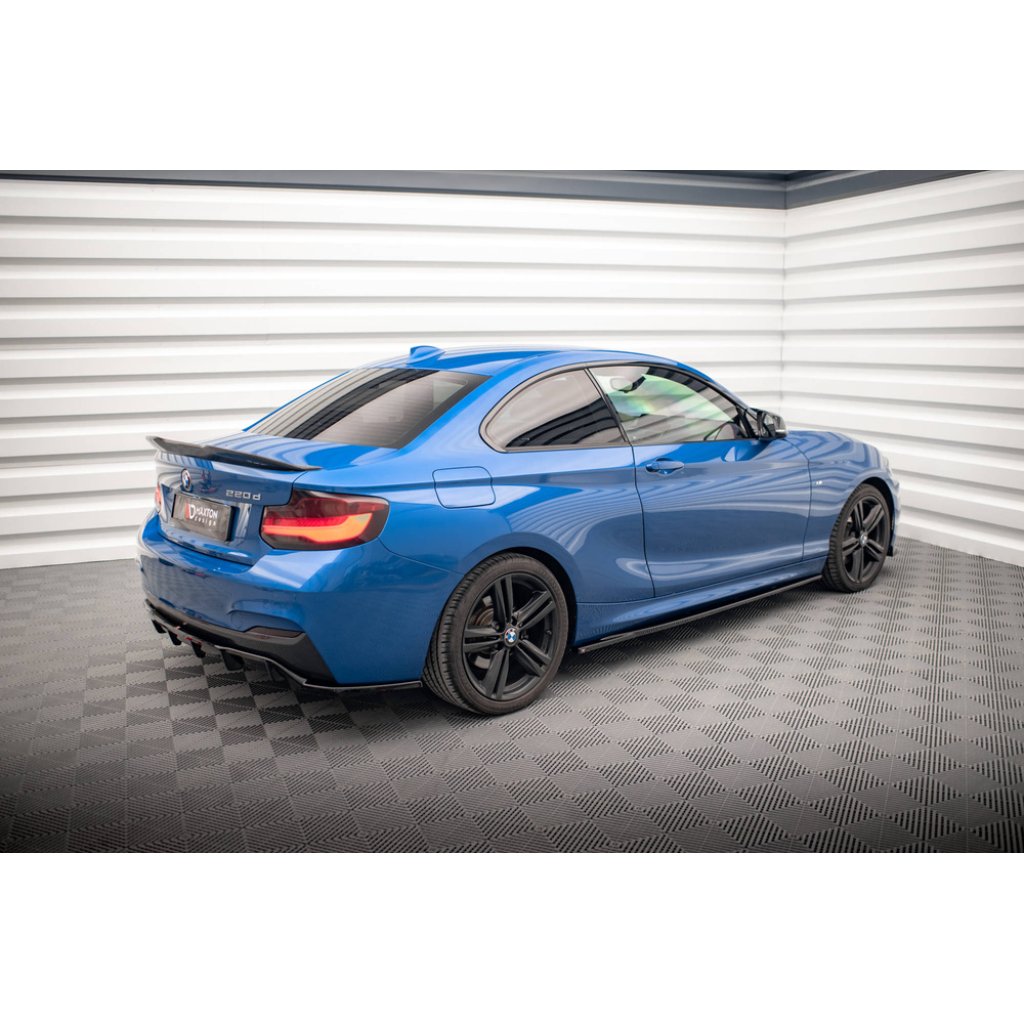 Maxton Design difuzory pod boční prahy pro BMW řada 2 F22, černý lesklý plast ABS, M-pack