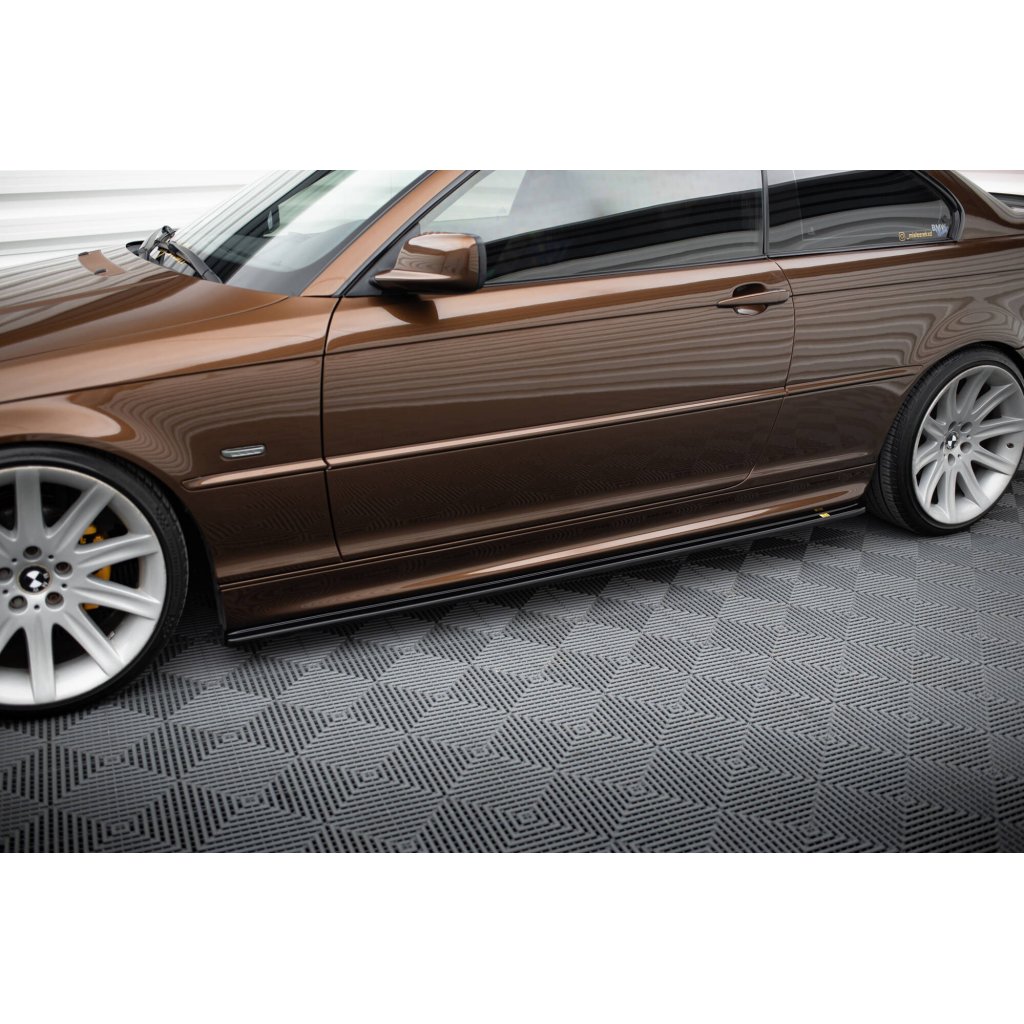 Maxton Design difuzory pod boční prahy pro BMW řada 3 E46, černý lesklý plast ABS