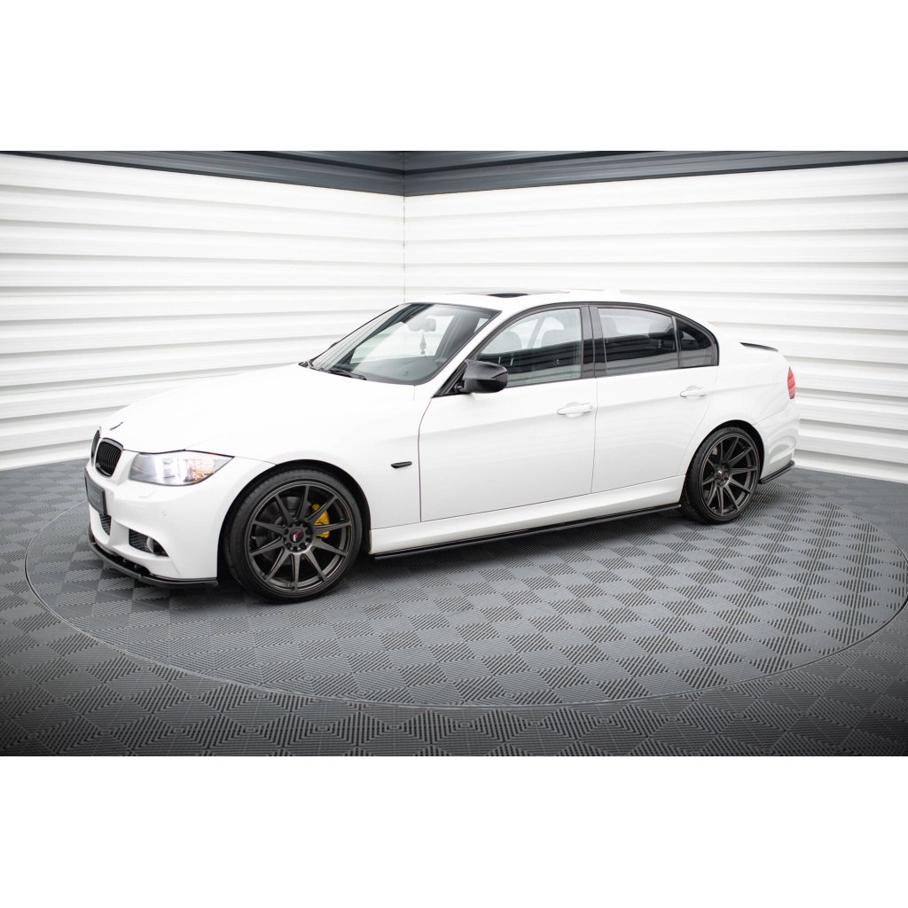Maxton Design difuzory pod boční prahy pro BMW řada 3 E90, E91, černý lesklý plast ABS