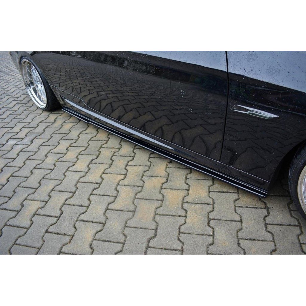 Maxton Design difuzory pod boční prahy pro BMW řada 3 E92 Facelift, černý lesklý plast ABS