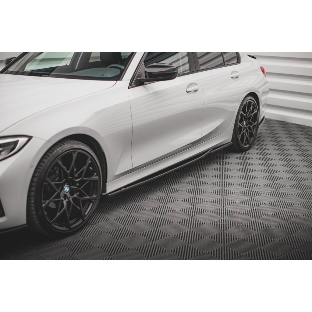 Maxton Design difuzory pod boční prahy pro BMW řada 3 G20, G21, černý lesklý plast ABS