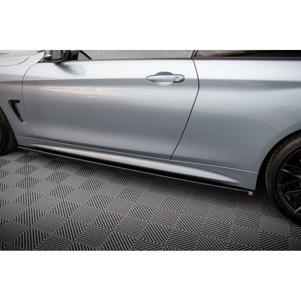 Maxton Design difuzory pod boční prahy pro BMW řada 4 F32, černý lesklý plast ABS