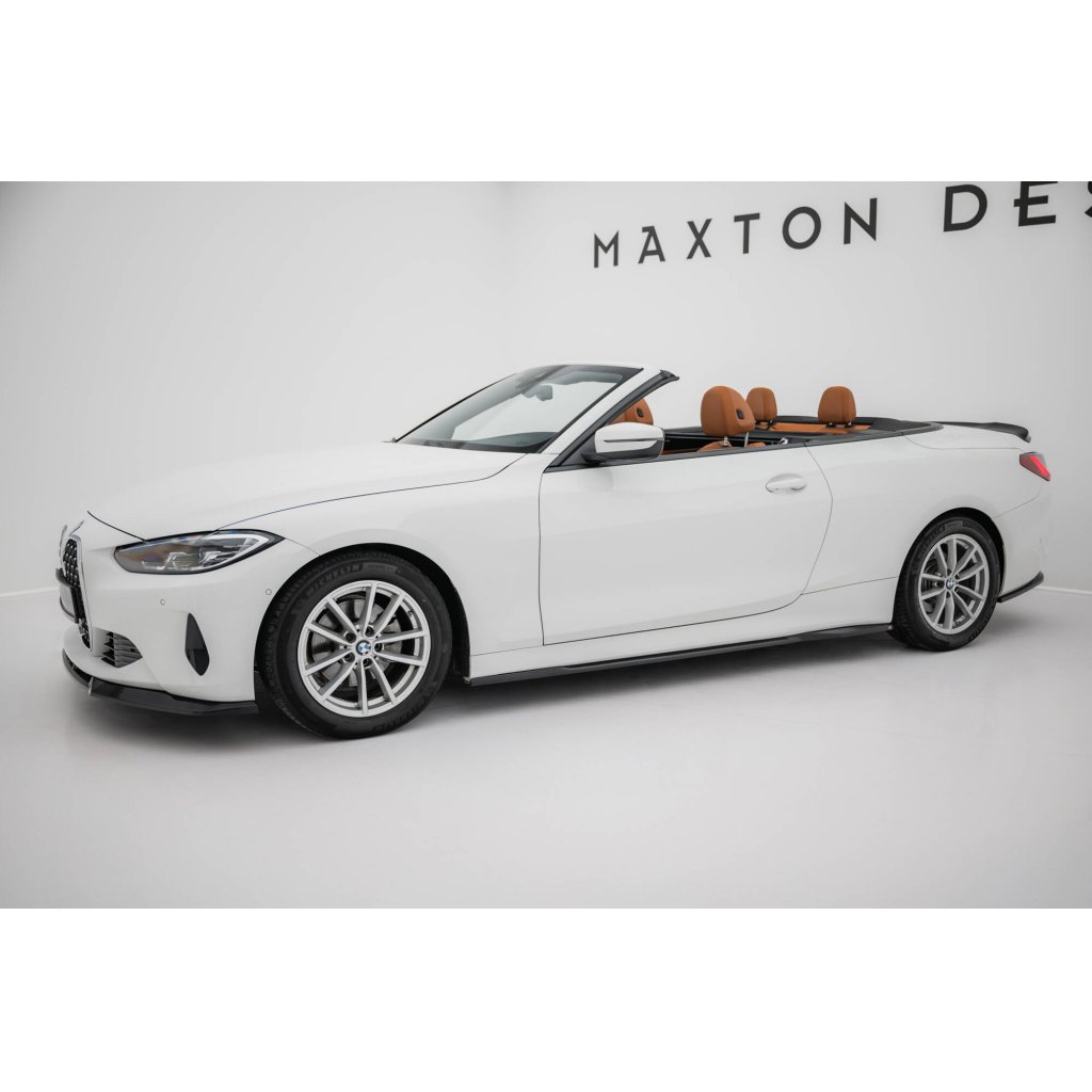 Maxton Design difuzory pod boční prahy pro BMW řada 4 G22, G22 Facelift, G23, G23 Facelift, černý lesklý plast ABS, Coupe / Cabrio