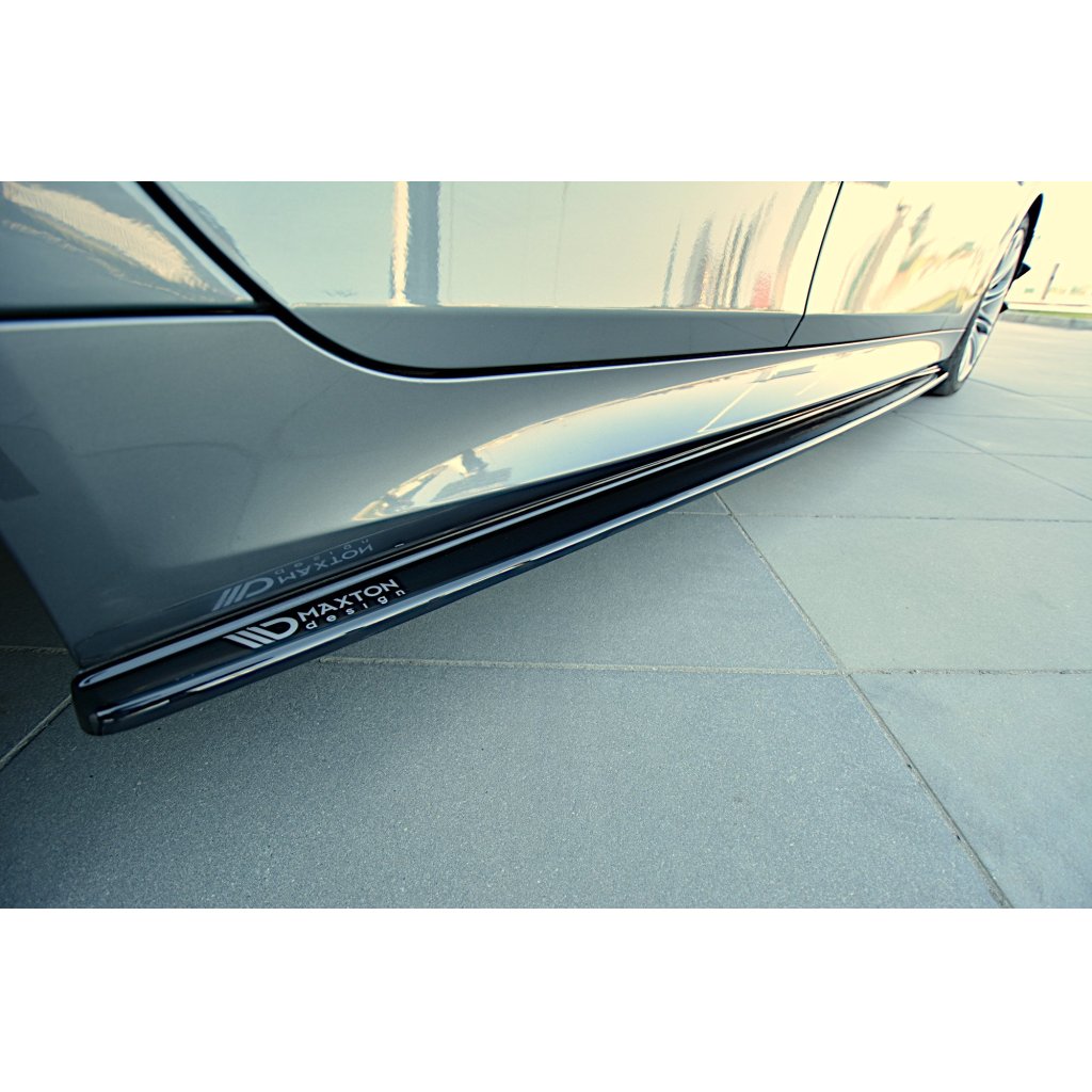 Maxton Design difuzory pod boční prahy pro BMW řada 5 E60, E61, černý lesklý plast ABS, M-Pack