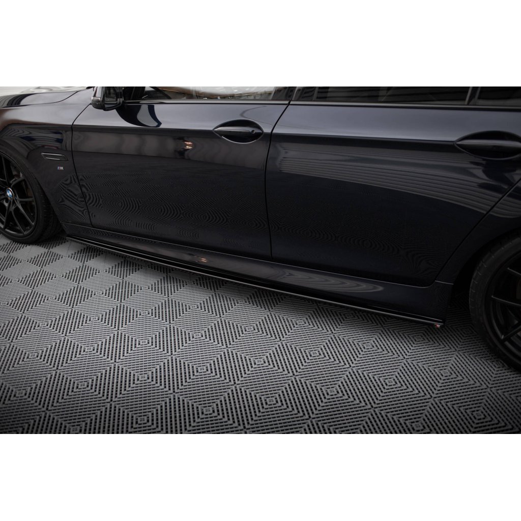 Maxton Design difuzory pod boční prahy pro BMW řada 5 F10- F11, černý lesklý plast ABS