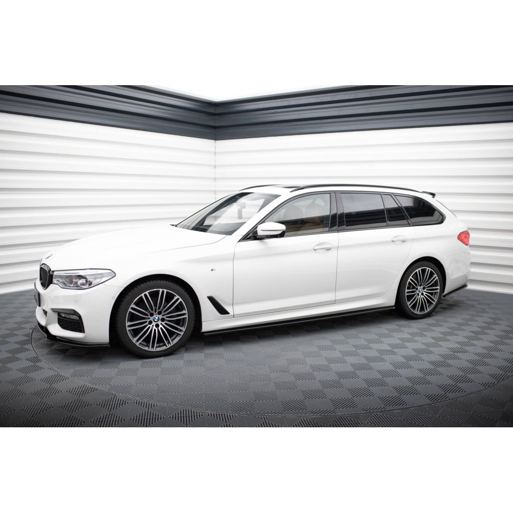 Maxton Design difuzory pod boční prahy pro BMW řada 5 G30, G31, černý lesklý plast ABS