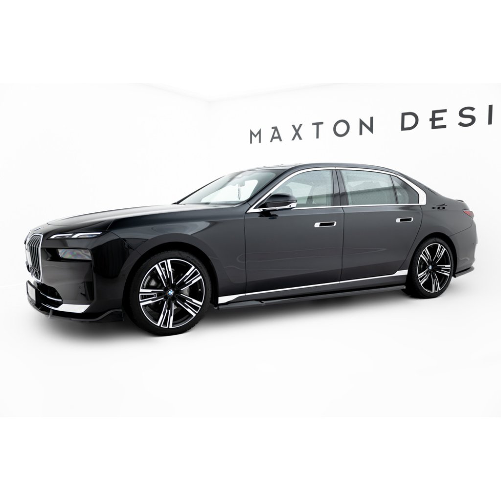 Maxton Design difuzory pod boční prahy pro BMW řada 7 G70 M760e, G70 M-Pack, černý lesklý plast ABS