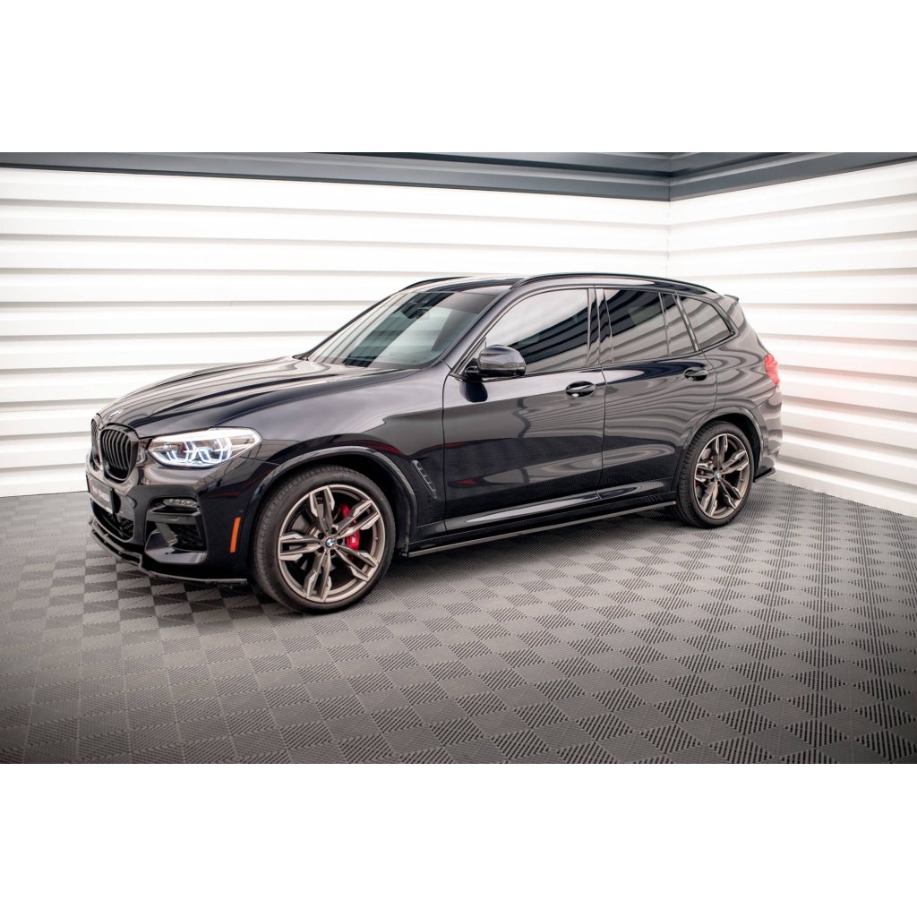Maxton Design difuzory pod boční prahy pro BMW X3 G01, černý lesklý plast ABS, M-Pack