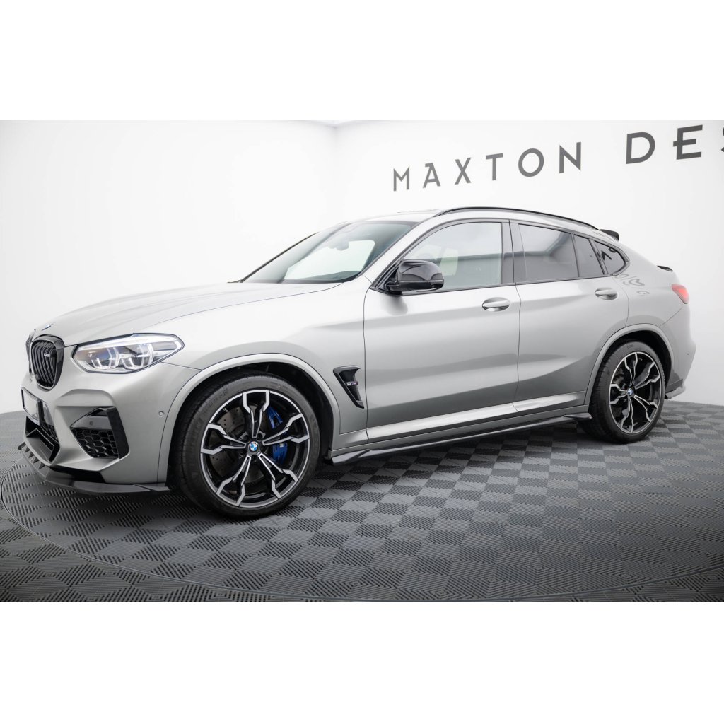 Maxton Design difuzory pod boční prahy pro BMW X4 M F98, černý lesklý plast ABS