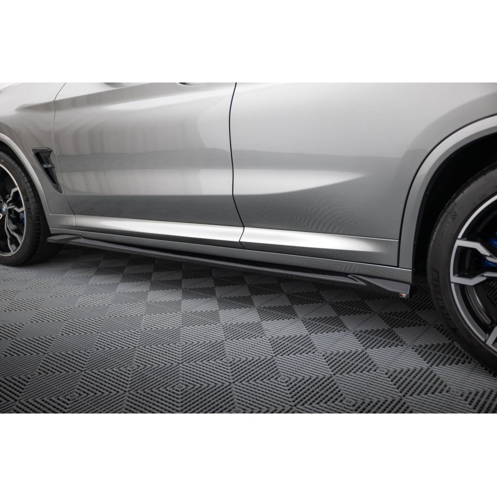 Maxton Design difuzory pod boční prahy pro BMW X4 M F98, černý lesklý plast ABS