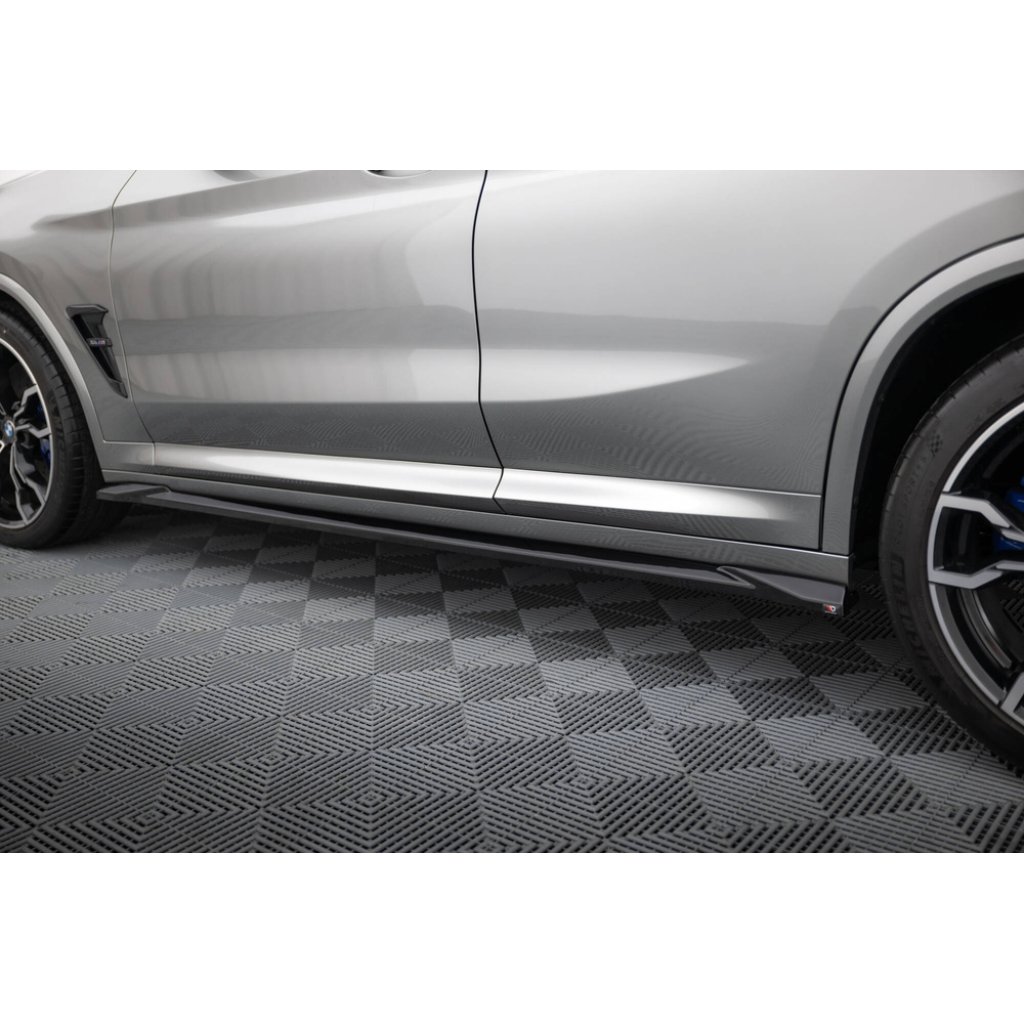 Maxton Design difuzory pod boční prahy pro BMW X4 M F98, černý lesklý plast ABS