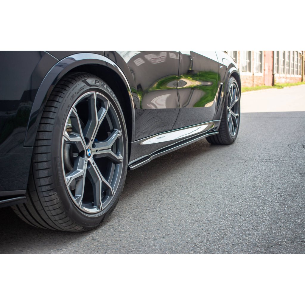 Maxton Design difuzory pod boční prahy pro BMW X5 G05, černý lesklý plast ABS, M-pack