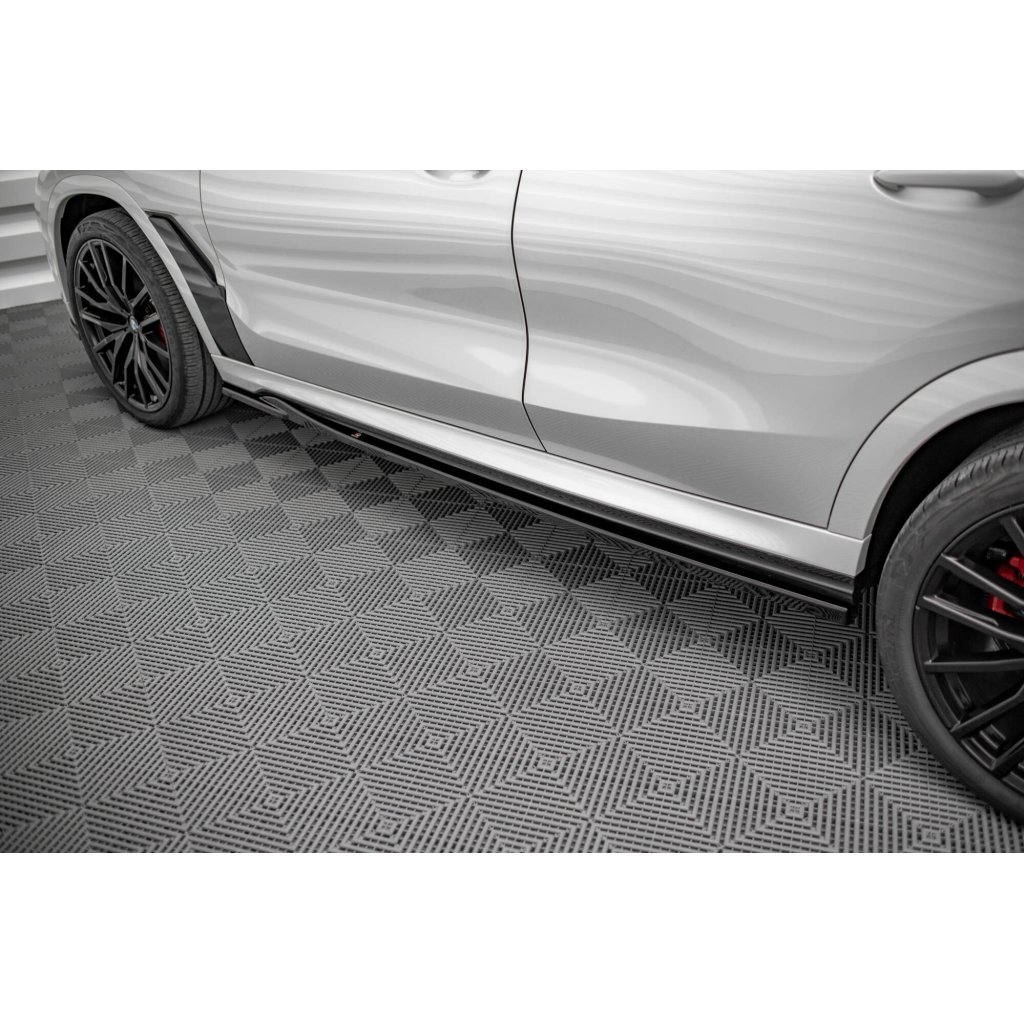 Maxton Design difuzory pod boční prahy pro BMW X6 G06 /M-Pack, černý lesklý plast ABS