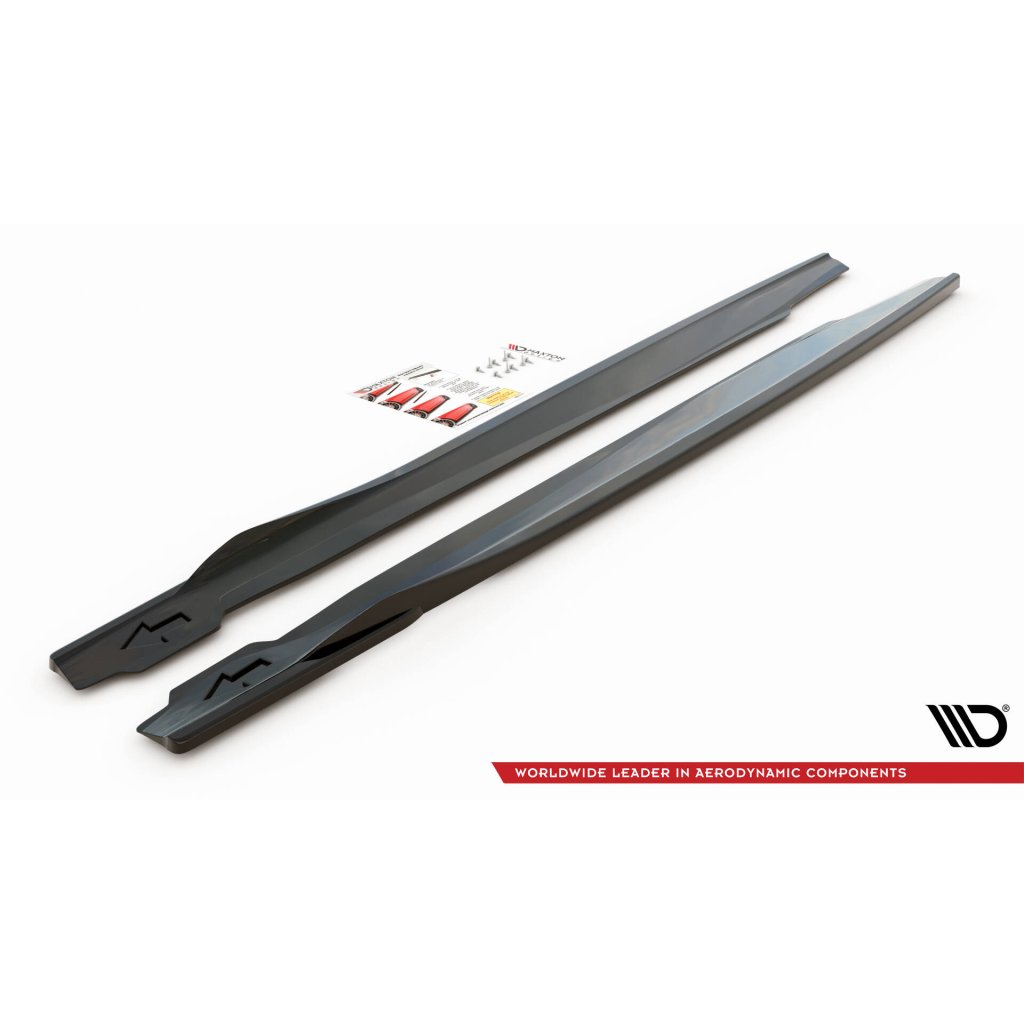 Maxton Design difuzory pod boční prahy pro BMW X6 G06 /M-Pack, černý lesklý plast ABS