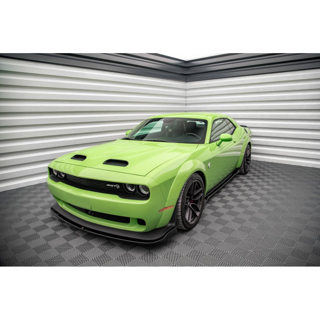 Maxton Design difuzory pod boční prahy pro Dodge Challenger MK3 SRT Hellcat Widebody, černý lesklý plast ABS