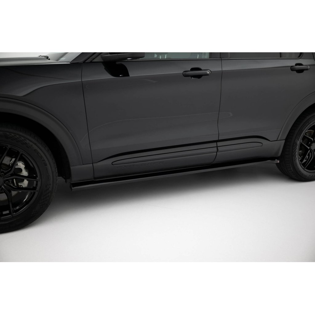 Maxton Design difuzory pod boční prahy pro Ford Explorer XLT Mk6, černý lesklý plast ABS