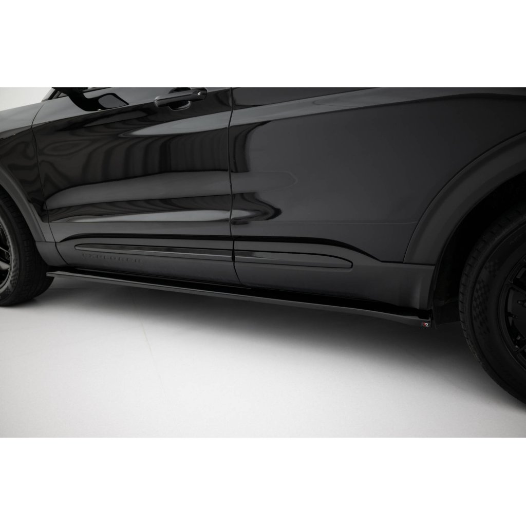Maxton Design difuzory pod boční prahy pro Ford Explorer XLT Mk6, černý lesklý plast ABS