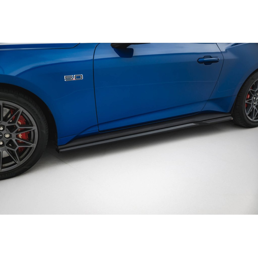 Maxton Design difuzory pod boční prahy pro Ford Mustang Mk7 GT, černý lesklý plast ABS