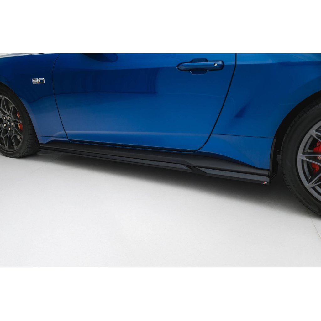 Maxton Design difuzory pod boční prahy pro Ford Mustang Mk7 GT, černý lesklý plast ABS