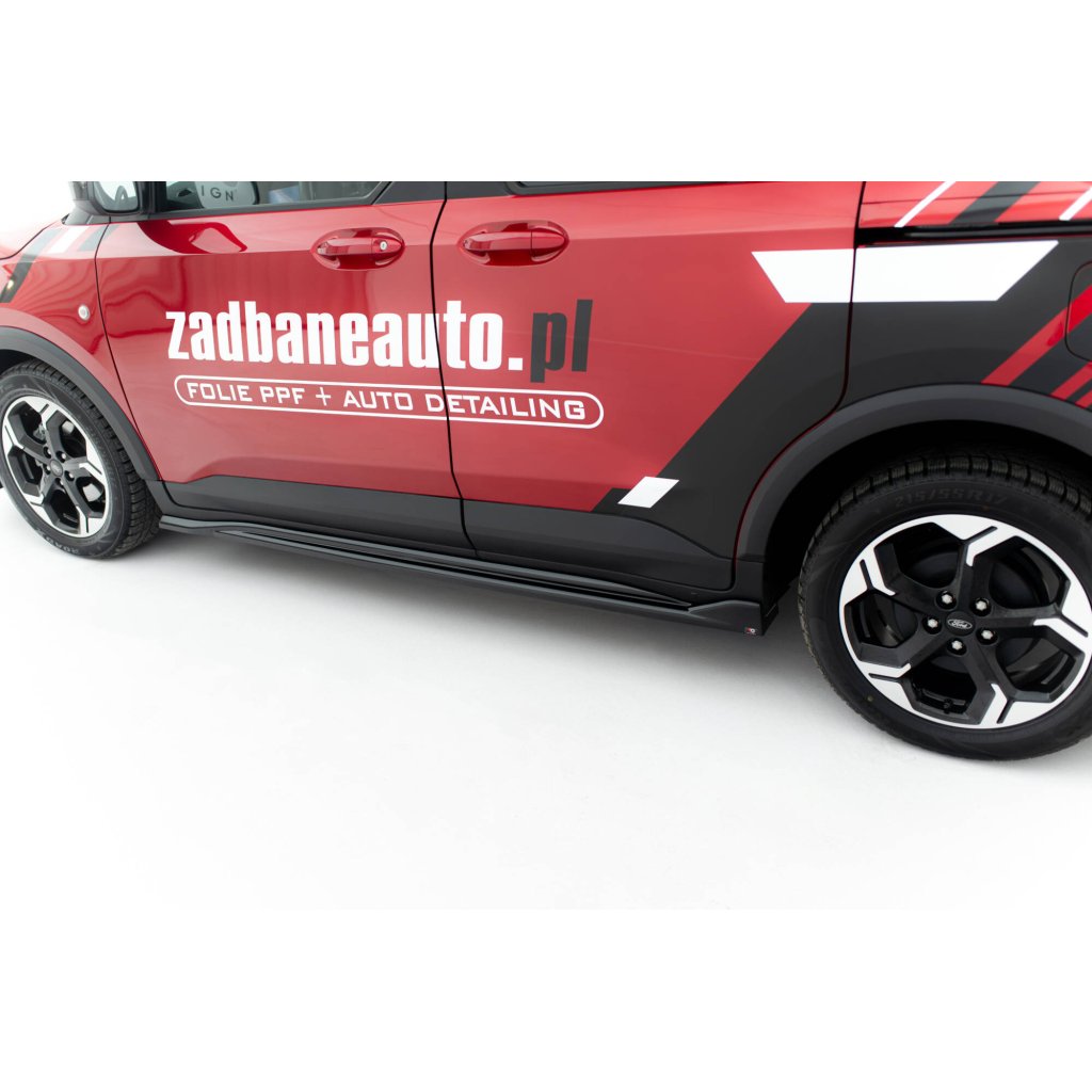 Maxton Design difuzory pod boční prahy pro Ford Tourneo Courier Mk2, černý lesklý plast ABS