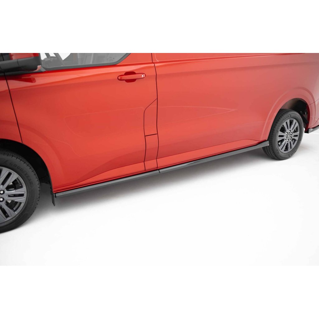 Maxton Design difuzory pod boční prahy pro Ford Transit Custom Mk2, černý lesklý plast ABS