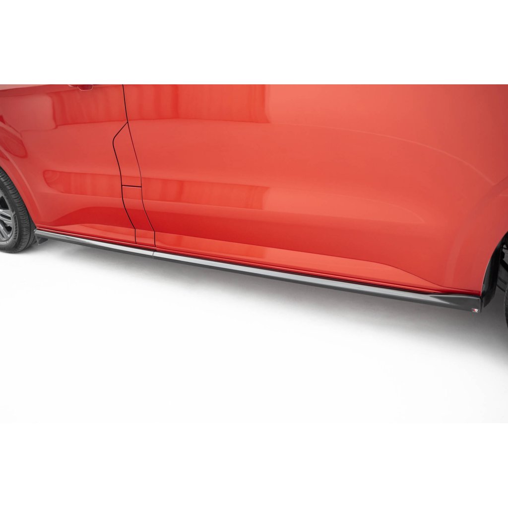 Maxton Design difuzory pod boční prahy pro Ford Transit Custom Mk2, černý lesklý plast ABS