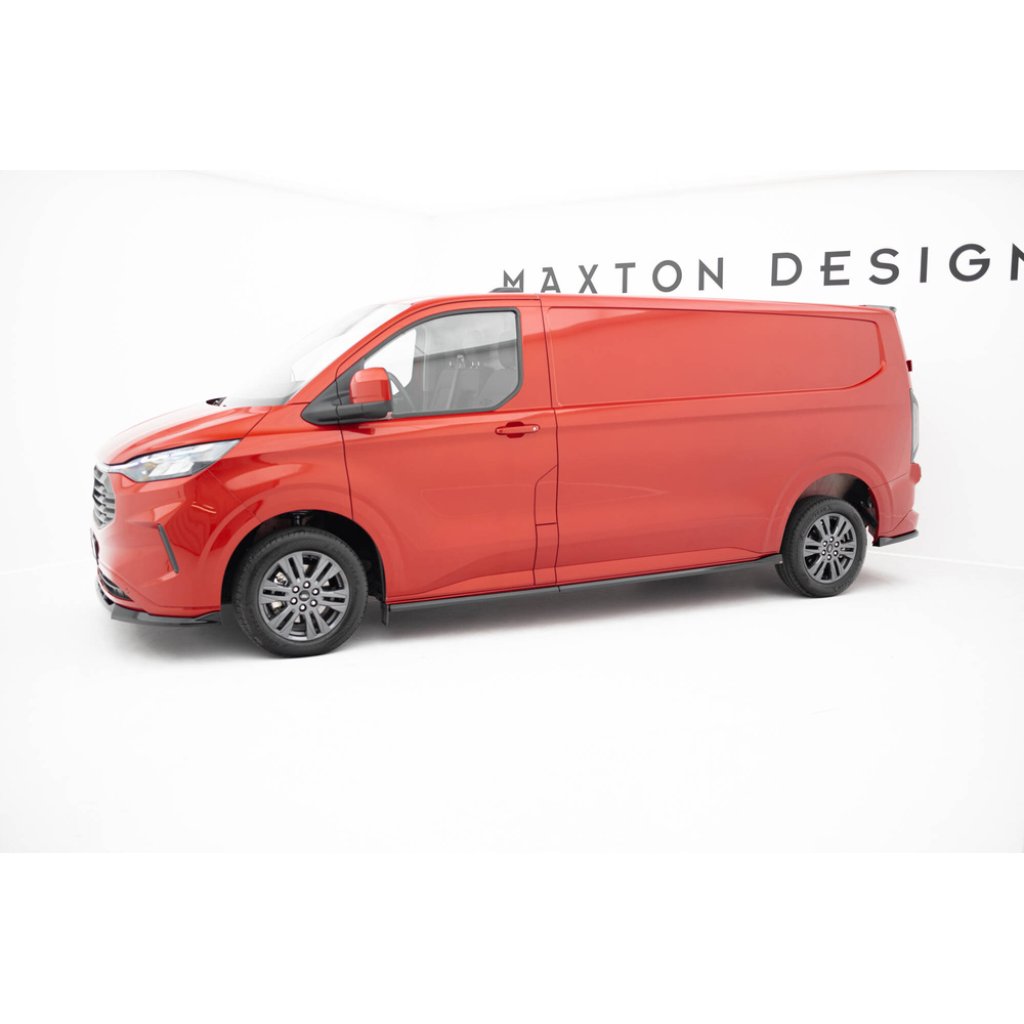 Maxton Design difuzory pod boční prahy pro Ford Transit Custom Mk2, černý lesklý plast ABS