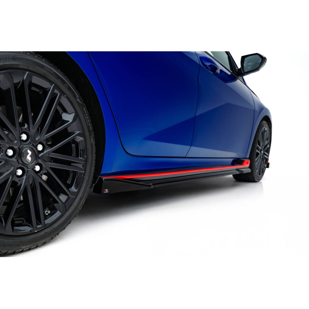 Maxton Design difuzory pod boční prahy pro Hyundai Elantra N Mk7, černý lesklý plast ABS