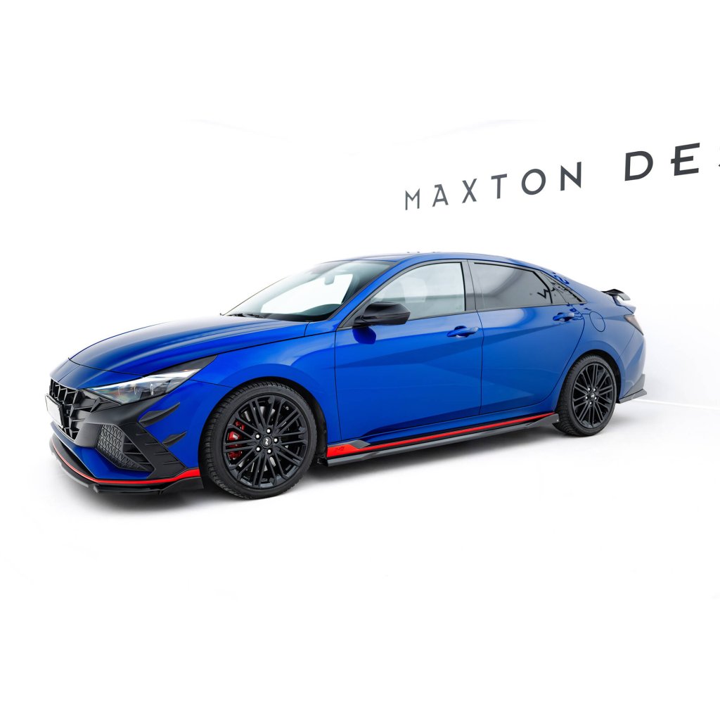 Maxton Design difuzory pod boční prahy pro Hyundai Elantra N Mk7, černý lesklý plast ABS