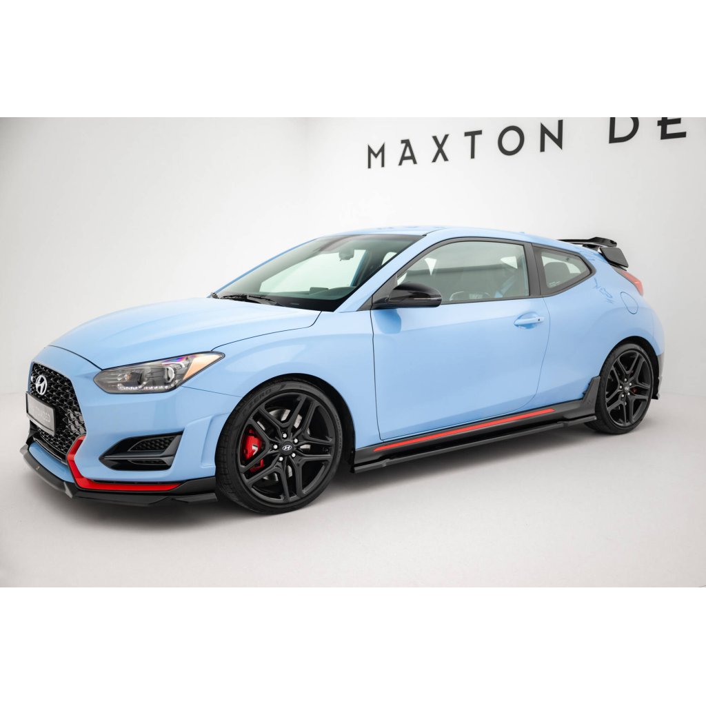 Maxton Design difuzory pod boční prahy pro Hyundai Veloster N Mk2, černý lesklý plast ABS