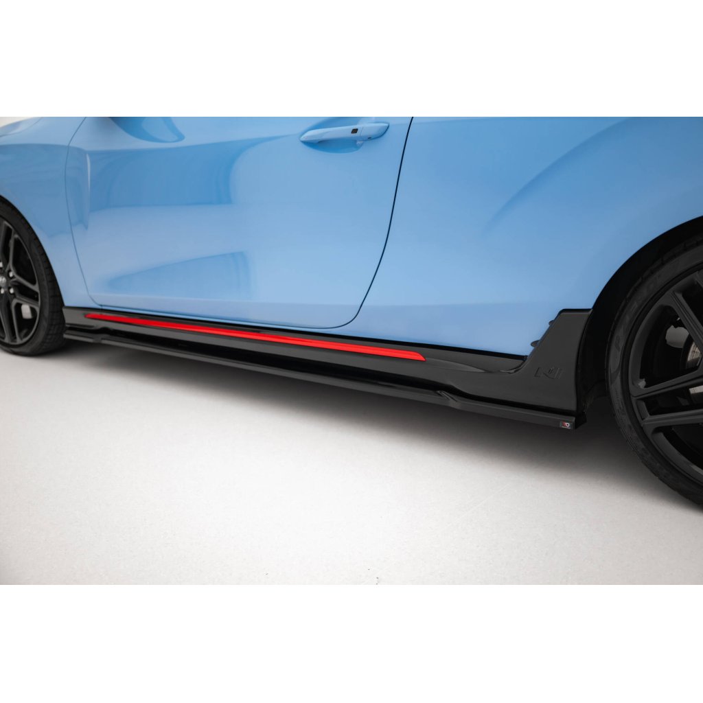 Maxton Design difuzory pod boční prahy pro Hyundai Veloster N Mk2, černý lesklý plast ABS