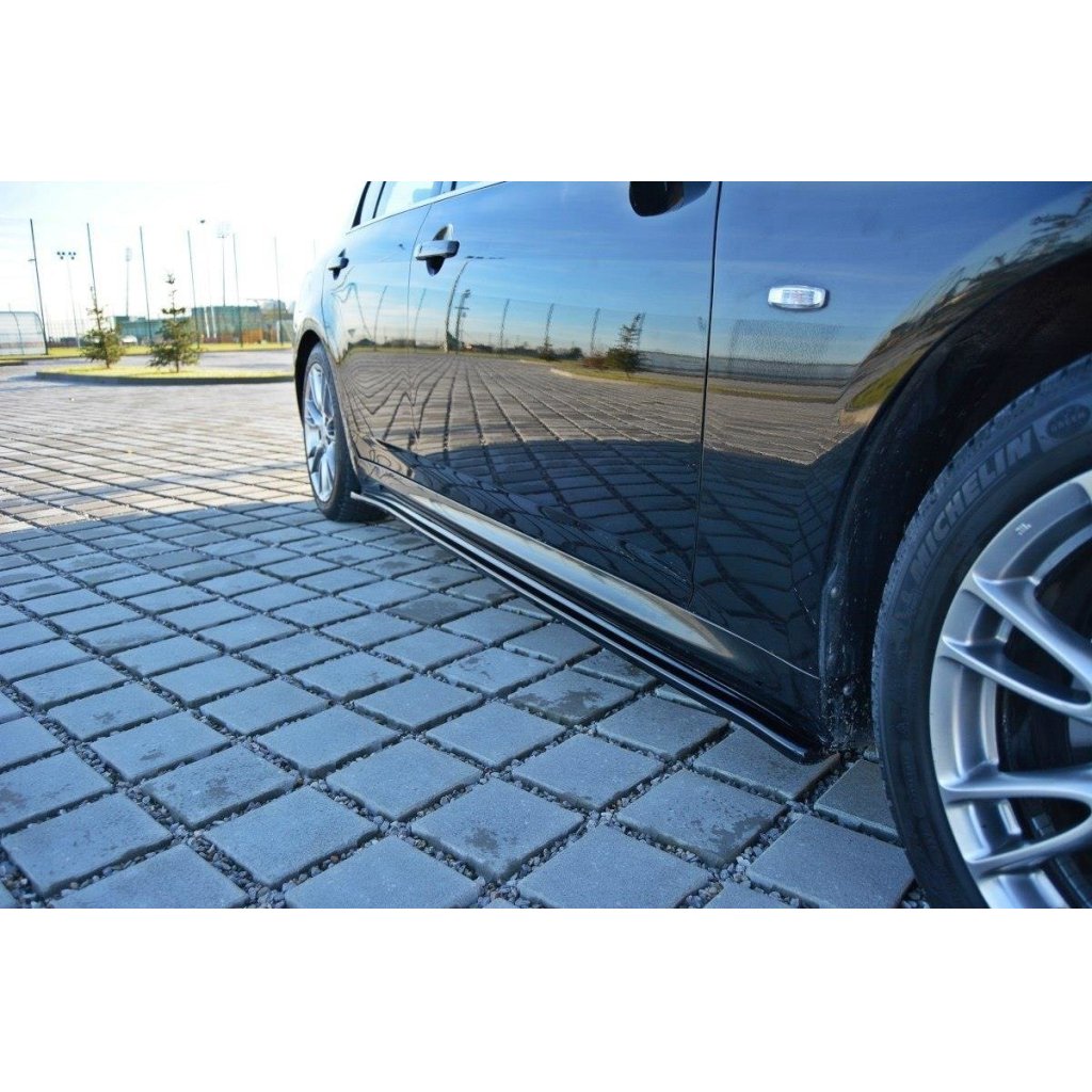Maxton Design difuzory pod boční prahy pro Infiniti G37, černý lesklý plast ABS, Sedan