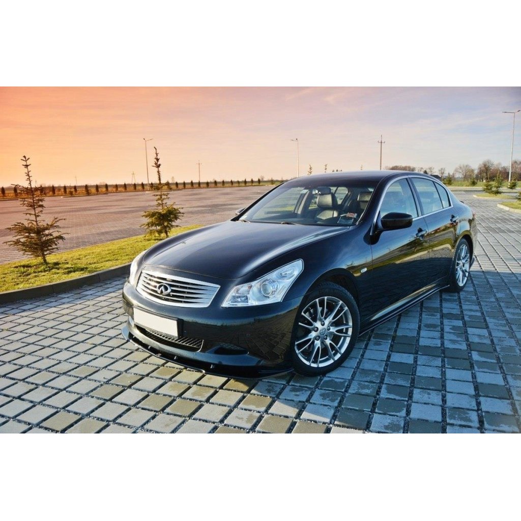 Maxton Design difuzory pod boční prahy pro Infiniti G37, černý lesklý plast ABS, Sedan