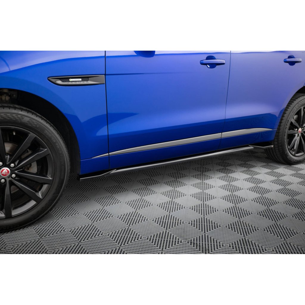 Maxton Design difuzory pod boční prahy pro Jaguar F-Pace R-Sport Mk1, černý lesklý plast ABS