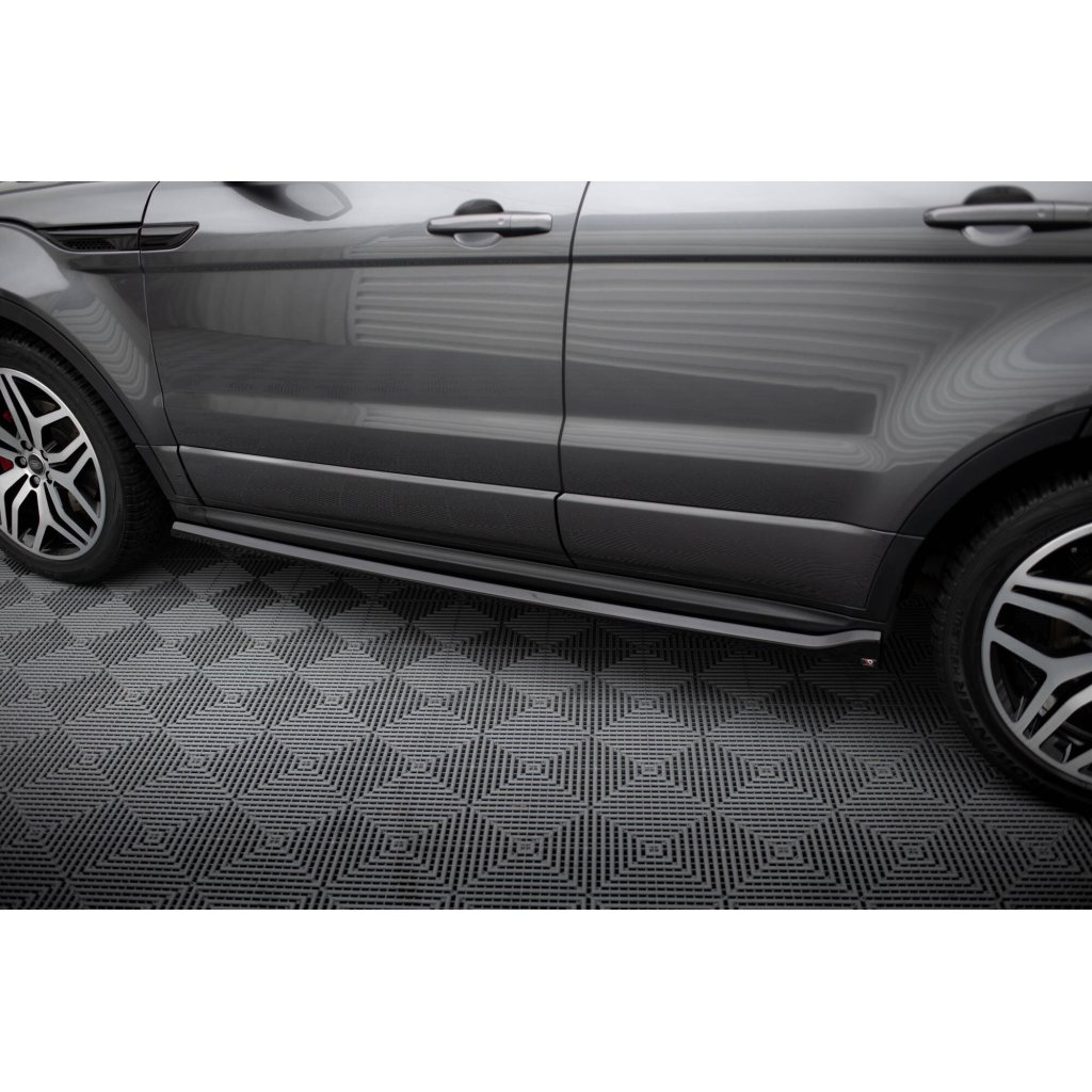 Maxton Design difuzory pod boční prahy pro Land rover Range Rover Evoque Mk1 Facelift, černý lesklý plast ABS, HSE Dynamic