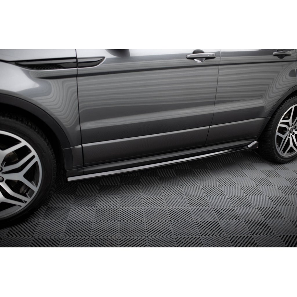 Maxton Design difuzory pod boční prahy pro Land rover Range Rover Evoque Mk1 Facelift, černý lesklý plast ABS, HSE Dynamic