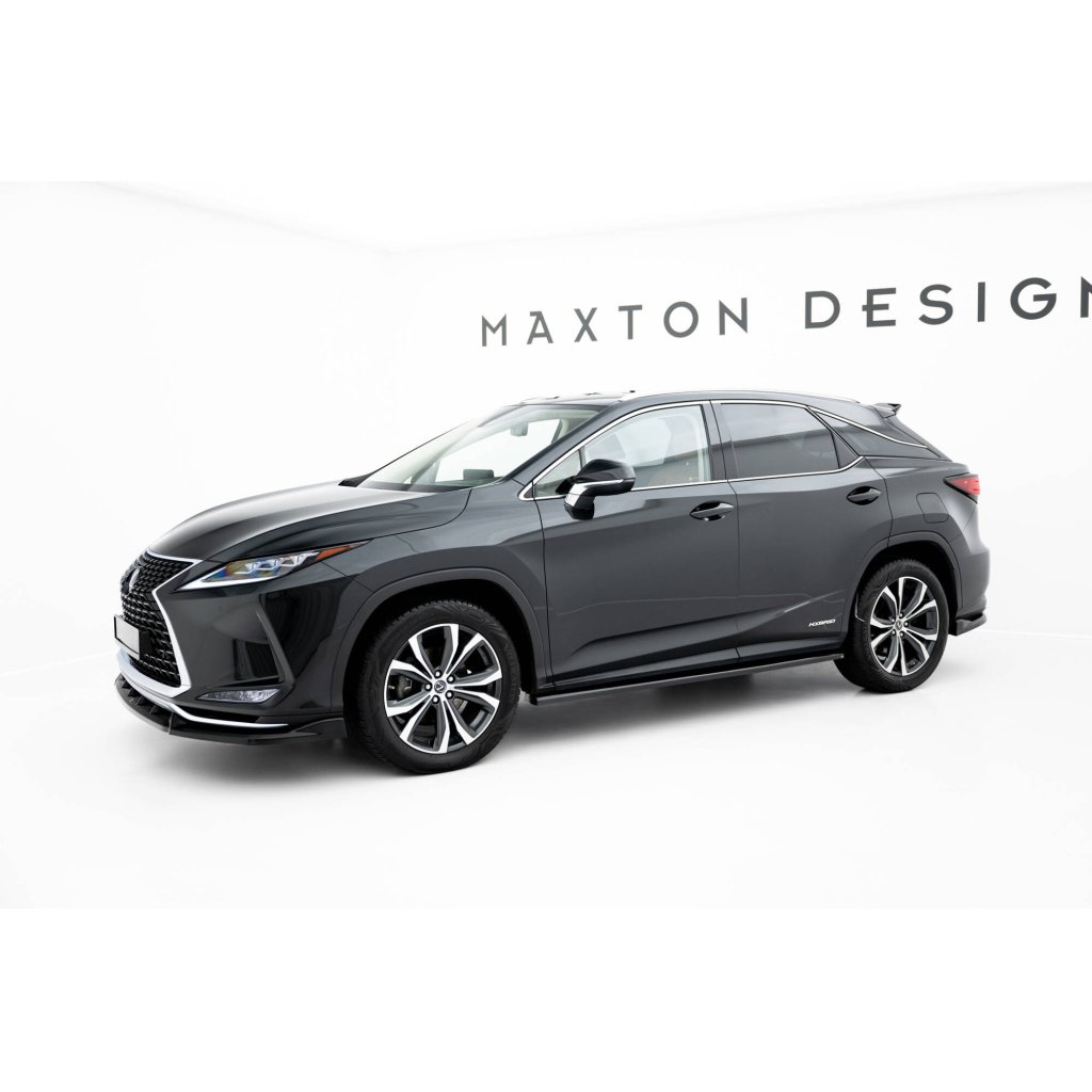 Maxton Design difuzory pod boční prahy pro Lexus RX Mk4 Facelift, černý lesklý plast ABS