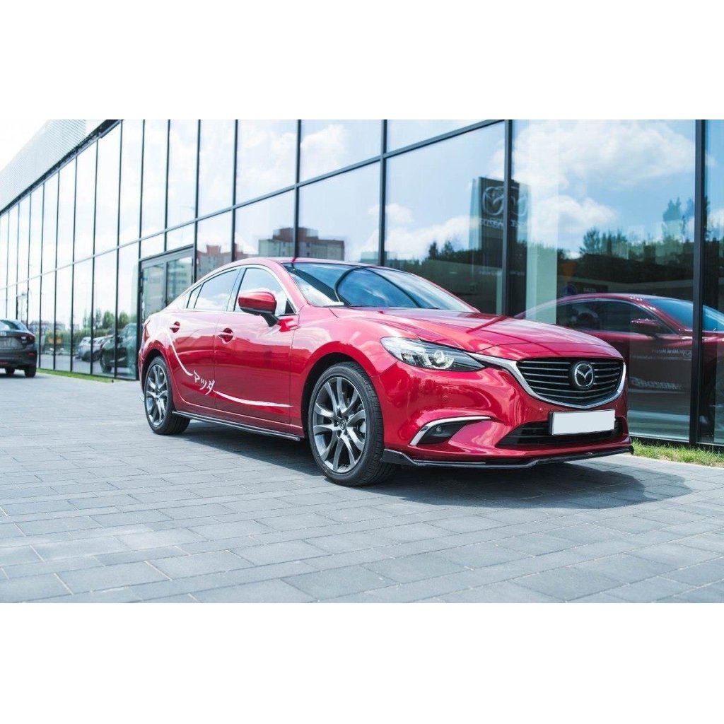 Maxton Design difuzory pod boční prahy pro Mazda 6 Mk3 FL, černý lesklý plast ABS, Sedan
