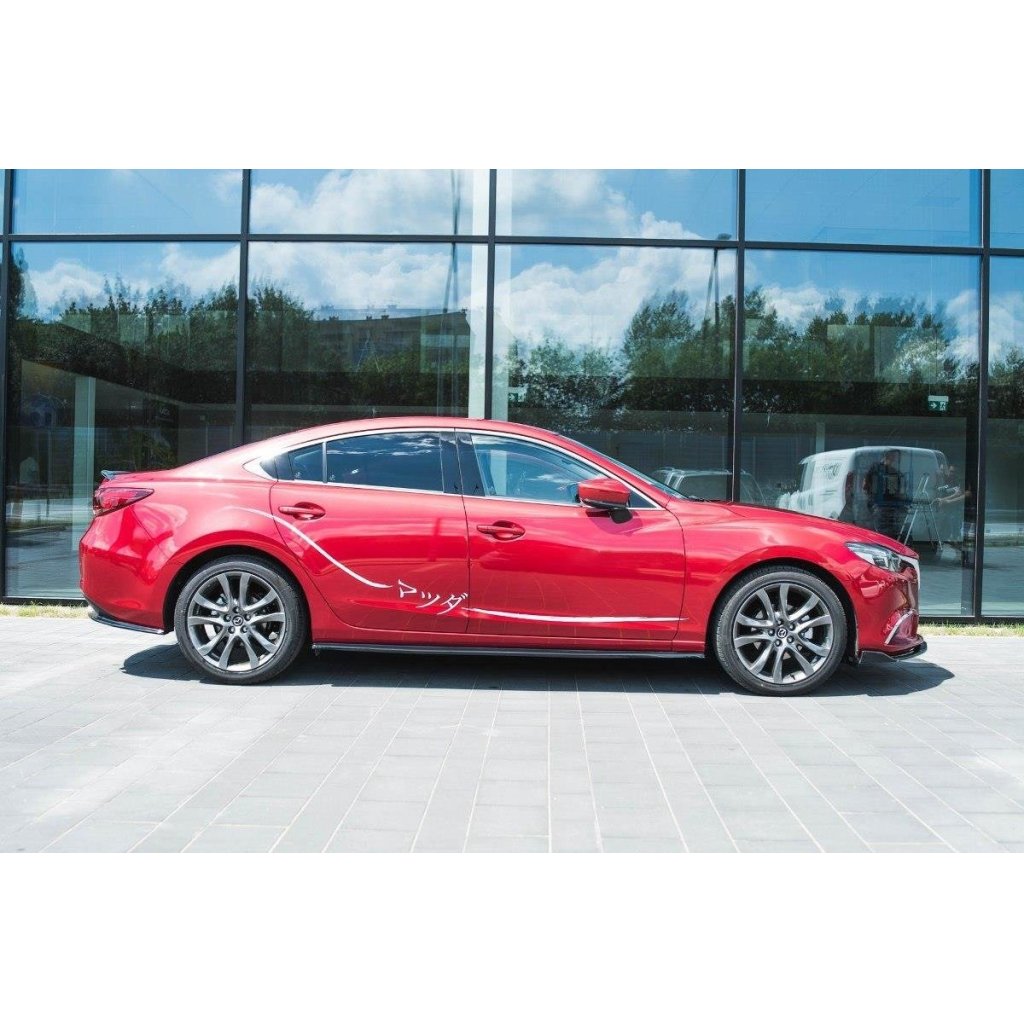 Maxton Design difuzory pod boční prahy pro Mazda 6 Mk3 FL, černý lesklý plast ABS, Sedan