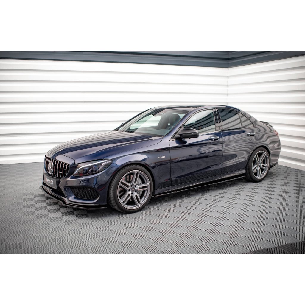 Maxton Design difuzory pod boční prahy pro Mercedes třída C W205/C43 AMG, černý lesklý plast ABS