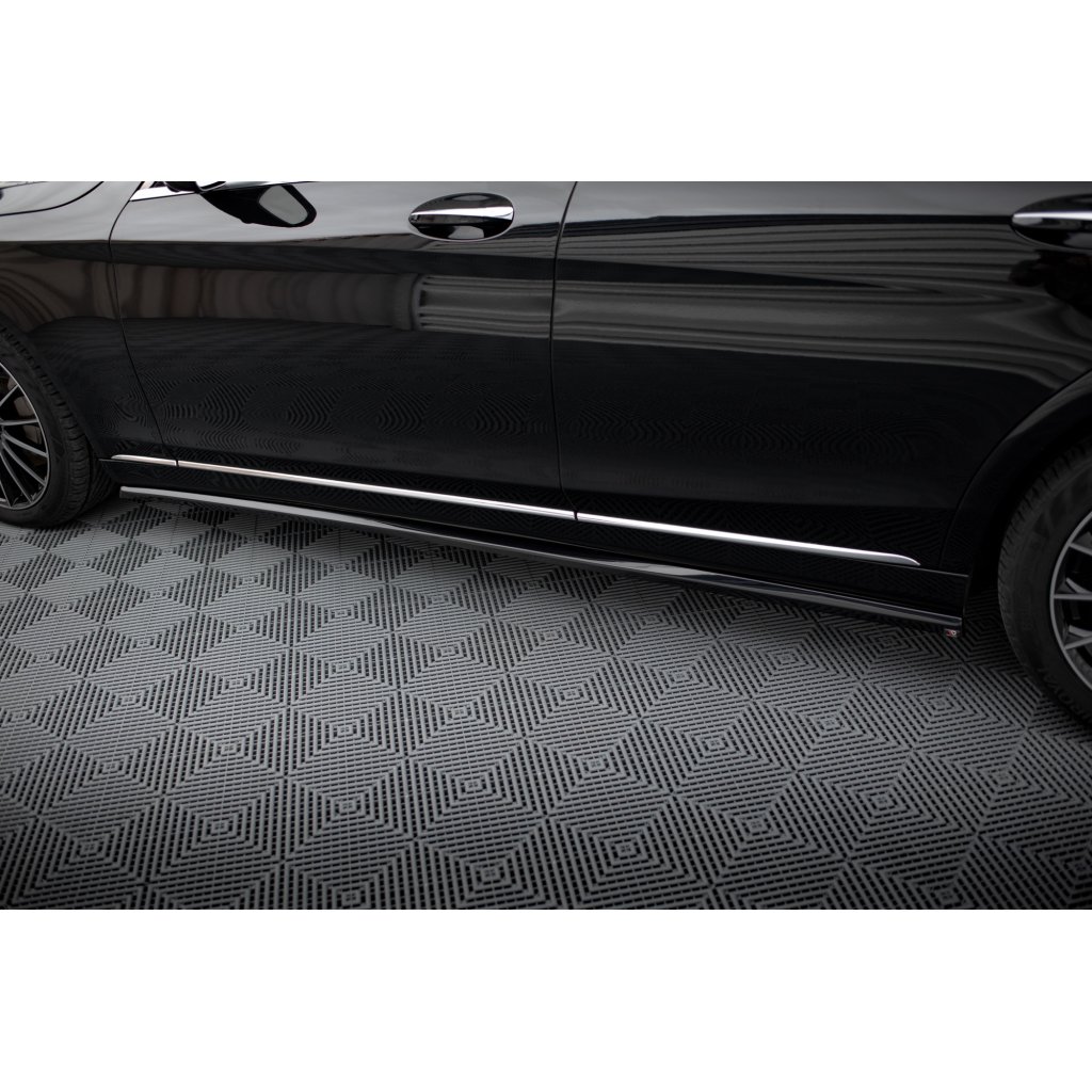 Maxton Design difuzory pod boční prahy pro Mercedes třída S W222 Standard, černý lesklý plast ABS, vč. Facelift