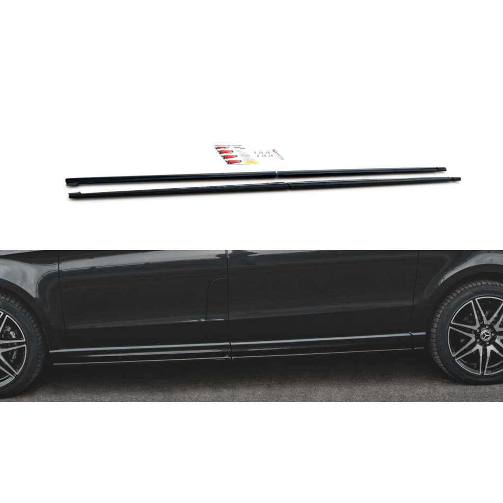 Maxton Design difuzory pod boční prahy pro Mercedes třída V W447F, černý lesklý plast ABS, AMG-Line
