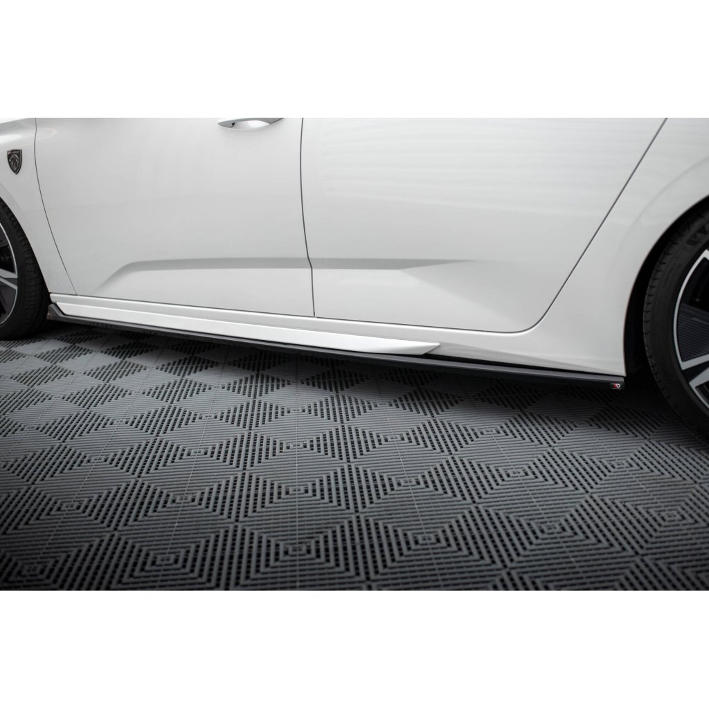 Maxton Design difuzory pod boční prahy pro Peugeot 308 GT Mk3, černý lesklý plast ABS, SW