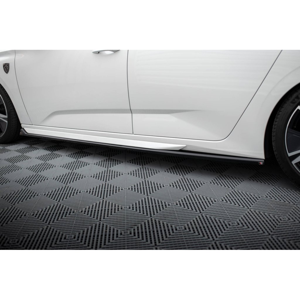 Maxton Design difuzory pod boční prahy pro Peugeot 308 GT Mk3, černý lesklý plast ABS, SW
