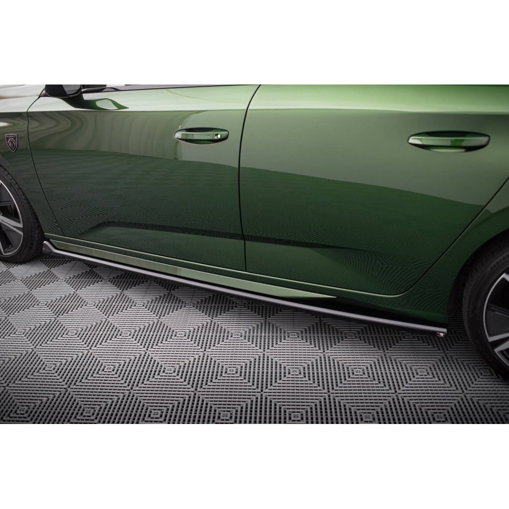 Maxton Design difuzory pod boční prahy pro Peugeot 308 Mk3, černý lesklý plast ABS, Hatchback
