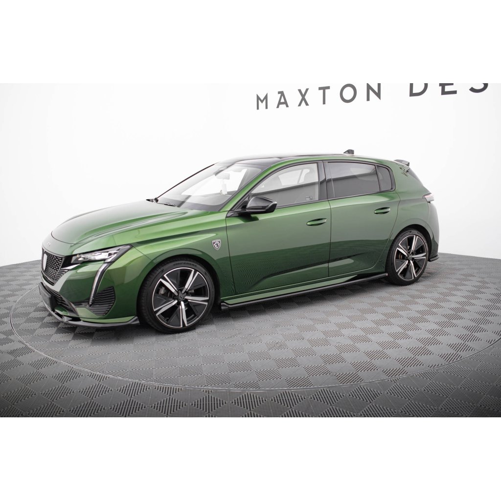 Maxton Design difuzory pod boční prahy pro Peugeot 308 Mk3, černý lesklý plast ABS, Hatchback